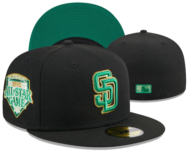 San diego padres black green FITTED caps nt