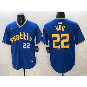 Seattle Mariners 22 Woo Navy City Cool Base Men Jersey