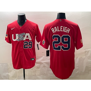 Seattle Mariners 29 Raleigh Red World Cup Cool Base Men Jersey