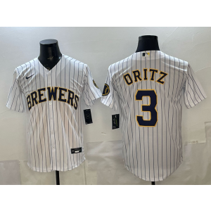 Seattle Mariners 3 Oritz White Cool Base Men Jersey