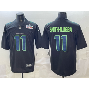 Seattle Seahawks 11 Jaxon Smith-Njigba Black 2026 Super Bowl LX Vapor Limited Men Jersey