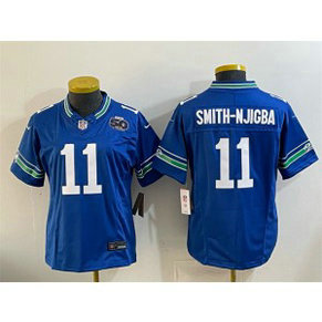 Seattle Seahawks 11 Jaxon Smith-Njigba Royal F.U.S.E. Vapor Limited Youth Jersey with 50th Patch Seattle Seahawks 11 Jaxon Smith-Njigba Royal F.U.S.E. Vapor Limited Youth Jersey with 50th Patch