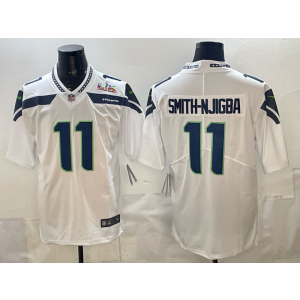 Seattle Seahawks 11 Smith-Njigba White 2026 Super Bowl LX Vapor Limited Men Jersey