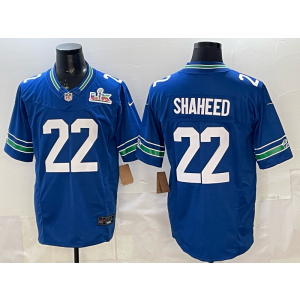 Seattle Seahawks 22 Shaheed Blue 2026 Super Bowl LX F.U.S.E. Vapor Limited Men Jersey