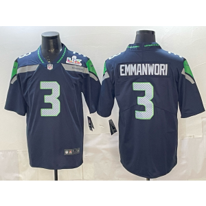 Seattle Seahawks 3 Emmanwori Blue 2026 Super Bowl LX Vapor Limited Men Jersey