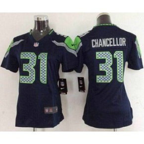 Seattle Seahawks No.31 Kam Chancellor Steel Blue Women's Football Jersey Seattle Seahawks No.31 Kam Chancellor Steel Blue Women's Football Jersey