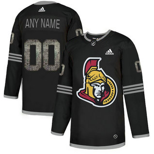 Senators Black Shadow Logo Print Men's Customized Adidas Jersey