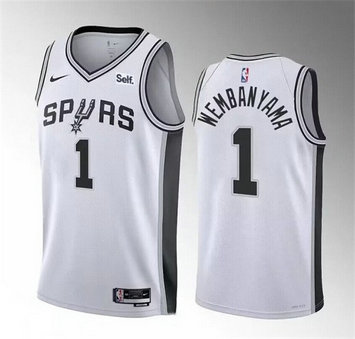 Spurs 1 Victor Wembanyama White Nike 2022-23 Association Edition Swingman Jersey