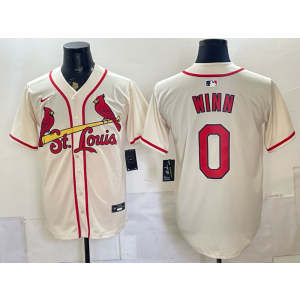 St.Louis Cardinals 0 Winn Cream Men Jersey