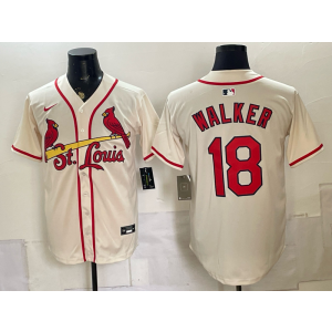 St.Louis Cardinals 18 Walker Cream Men Jersey