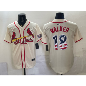 St.Louis Cardinals 18 Walker Cream USA 250 Fourth of July Men Jersey
