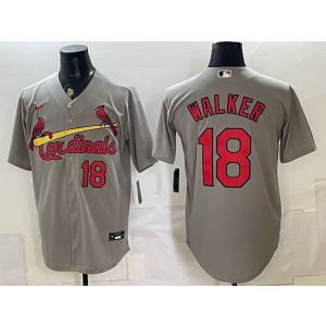 St.Louis Cardinals 18 Walker Grey Men Jersey