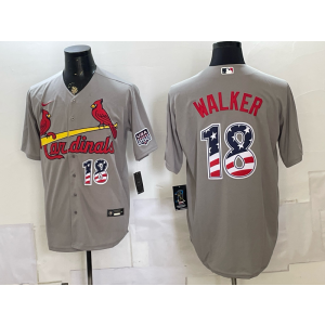 St.Louis Cardinals 18 Walker Grey USA 250 Fourth of July Men Jersey