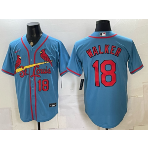 St.Louis Cardinals 18 Walker Light Blue Men Jersey
