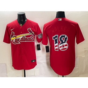 St.Louis Cardinals 18 Walker Red USA 250 Fourth of July Men Jersey