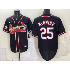 St.Louis Cardinals 25 Mcgwire Black Men Jersey