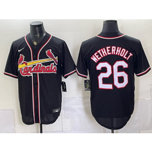 St.Louis Cardinals 26 Wetherholt 2026 Black Out Men Jersey