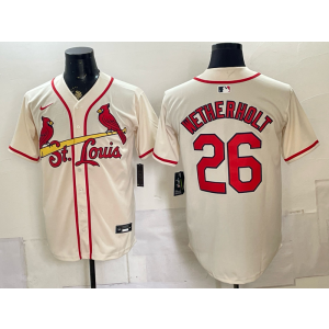 St.Louis Cardinals 26 Wetherholt Cream Men Jersey