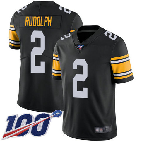 Steelers #2 Mason Rudolph Black Alternate Men's Stitched Football 100th Season Vapor Limited Jersey Steelers #2 Mason Rudolph Black Alternate Men's Stitched Football 100th Season Vapor Limited Jersey