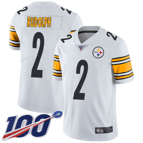Steelers #2 Mason Rudolph White Men's Stitched Football 100th Season Vapor Limited Jersey Steelers #2 Mason Rudolph White Men's Stitched Football 100th Season Vapor Limited Jersey