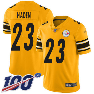 Steelers #23 Joe Haden Gold Men's Stitched Football Limited Inverted Legend 100th Season Jersey Steelers #23 Joe Haden Gold Men's Stitched Football Limited Inverted Legend 100th Season Jersey