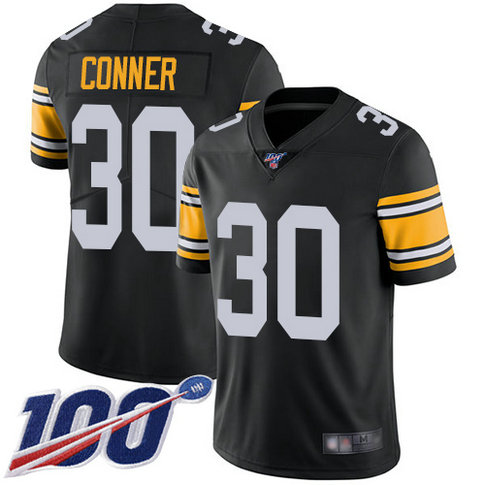 Steelers #30 James Conner Black Alternate Men's Stitched Football 100th Season Vapor Limited Jersey Steelers #30 James Conner Black Alternate Men's Stitched Football 100th Season Vapor Limited Jersey
