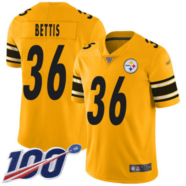 Steelers #36 Jerome Bettis Gold Men's Stitched Football Limited Inverted Legend 100th Season Jersey Steelers #36 Jerome Bettis Gold Men's Stitched Football Limited Inverted Legend 100th Season Jersey