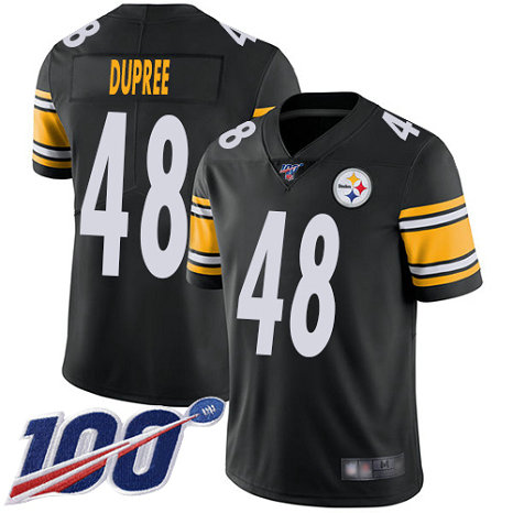 Steelers #48 Bud Dupree Black Team Color Men's Stitched Football 100th Season Vapor Limited Jersey Steelers #48 Bud Dupree Black Team Color Men's Stitched Football 100th Season Vapor Limited Jersey