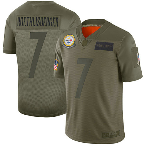 Steelers #7 Ben Roethlisberger Camo Men's Stitched Football Limited 2019 Salute To Service Jersey Steelers #7 Ben Roethlisberger Camo Men's Stitched Football Limited 2019 Salute To Service Jersey