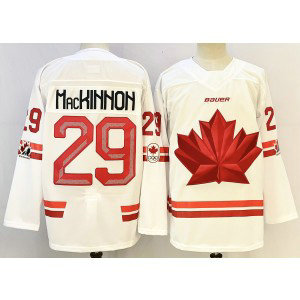 Team Canada 29 Nathan MacKinnon White 2025 New Men Jersey