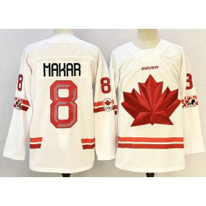 Team Canada 8 Makar White 2025 New Men Jersey