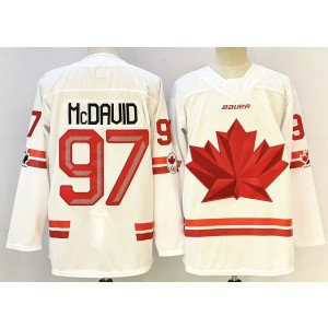 Team Canada Oilers 97 Connor McDavid White 2025 New Men Jersey