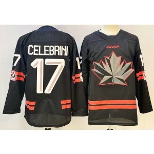 Team Cananda 17 Macklin Celebrini Black New Men Jersey