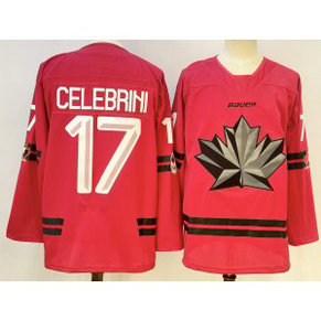 Team Cananda 17 Macklin Celebrini Red New Men Jersey