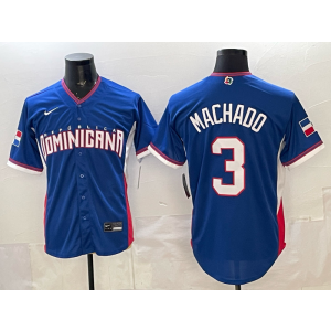 Team Dominican Republic Padres 3 Machado Blue 2026 World Cup Cool Base Men Jersey Team Dominican Republic Padres 3 Machado Blue 2026 World Cup Cool Base Men Jersey