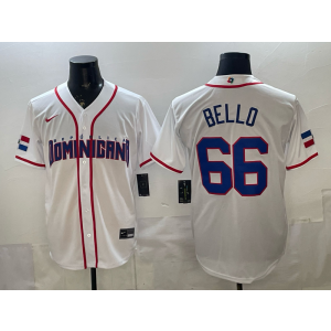 Team Dominican Republic Red Sox 66 Brayan Bello White 2026 World Cup Cool Base Men Jersey