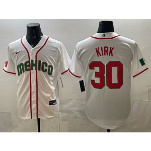 Team Mexico Blue Jays 30 Kirk White 2026 World Cup Cool Base Men Jersey