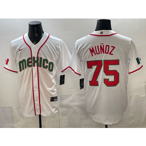 Team Mexico Mariners 75 Munoz White 2026 World Cup Cool Base Men Jersey