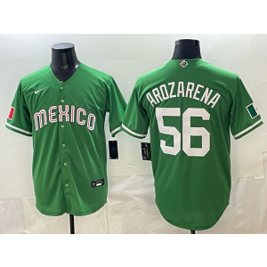 Team Mexico Seattle Mariners 56 Arozarena Green 2026 World Cup Cool Base Men Jersey