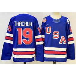 Team USA 19 Tkachuk Blue New Men Jersey