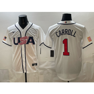 Team USA Arizona Diamondbacks 1 Carroll White 2026 World Cup Cool Base Men Jersey