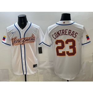 Team Venezuela Brewers 23 William Contreras White 2026 World Cup Cool Base Men Jersey