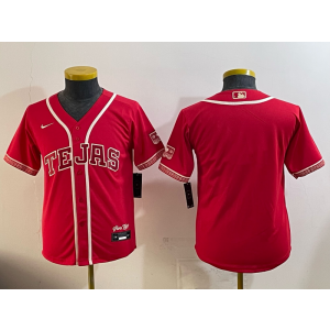 Texas Rangers Blank Red 2026 City Connect Cool Base Youth Jersey Texas Rangers Blank Red 2026 City Connect Cool Base Youth Jersey