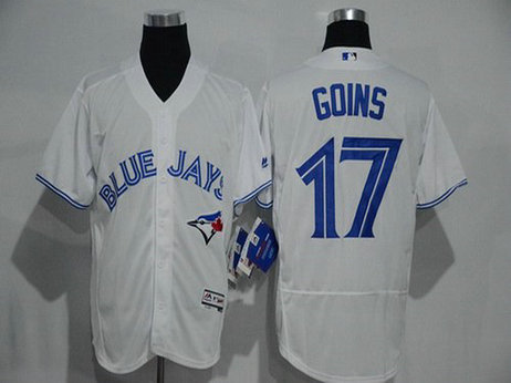 Toronto Blue Jays #17 Ryan Goins White Home 2016 Flexbase Majestic Baseball Jersey