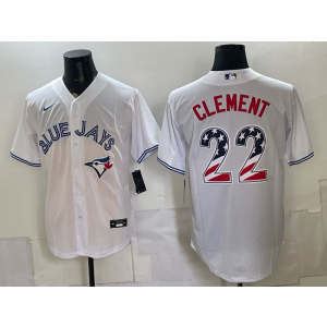 Toronto Blue Jays 22 Clement White USA 250 Fourth of July Men Jersey