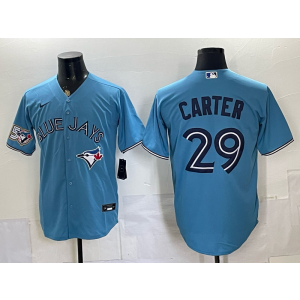 Toronto Blue Jays 29 Carter Light Blue 50th Anniversary Men Jersey