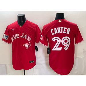 Toronto Blue Jays 29 Carter Red 50th Anniversary Men Jersey