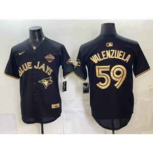 Toronto Blue Jays 59 Brandon Valenzuela Black Gold Champions Men Jersey
