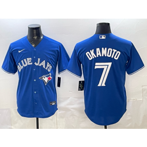 Toronto Blue Jays 7 Okamoto Blue Cool Base Men Jersey