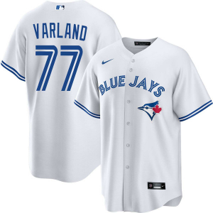 Toronto Blue Jays 77 Louis Varland White Cool Base Men Jersey Toronto Blue Jays 77 Louis Varland White Cool Base Men Jersey